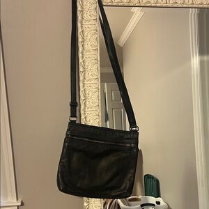 Elegant Black Leather Messenger Bag